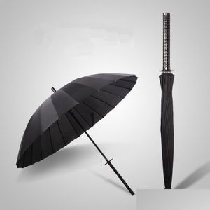 Paraplu's creatieve man lang handvat samurai ninja zwaard paraplu Japanse ninja-achtige grote winddichte zon regen recht open druppel dhcccf
