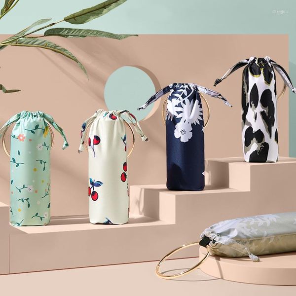 Paraguas creativo Mini paraguas cinco plegable moda portátil verano al aire libre bolsillo sol niñas sombrilla regalo
