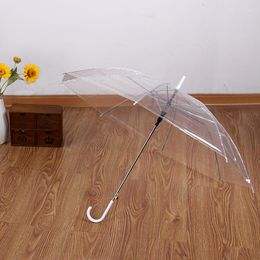 Paraplu's creatieve kleine frisse lang handige transparante paraplu kleurrijke rechte bar