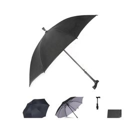 Parapluies Béquilles Antidérapant Parapluie Personnes Âgées Longue Poignée Protection Uv Coupe-Vent Femmes Hommes Ensoleillé Pluvieux Cadeau Personnalisé Dbc Homefavor Dhjgy