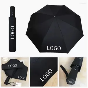 Parapluies Personnalisé Automatique Triple Fold Parapluie En Caoutchouc Noir Business Car Logo Marque Cadeau Publicité Clair