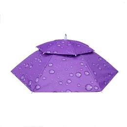 Parapluies double couche portant un parapluie élastique pliable, protection contre la pluie UV, couvre-chef adapté au kayak de bateau