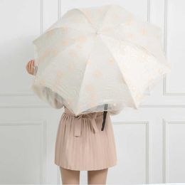 Paraguas Doble Capa A Prueba de Viento Paraguas de Encaje Plegable Lluvia Mujeres Regalo Hombres Parasol Material de Acero Recubrimiento Negro Paraguas de Mujer portátil