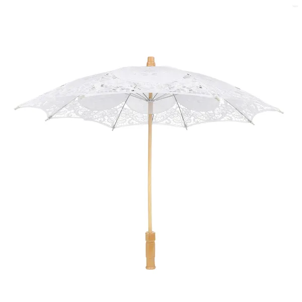 Parapluies Brodés Parasol Mariages Accessoires Fantaisie Ornements Dentelle Pour Broderie Décor Femmes Clair