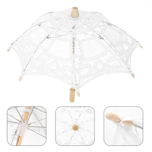 Parapluies broderie dentelle parapluie pour thé fête parasol enfants fille ornement vintage