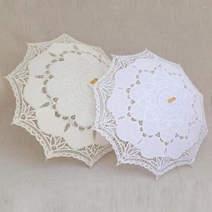 Parapluies Exquis Parapluie Multi-usage Coton Dentelle Fleur Motif Effet Visuel Parasol Pour Pographie