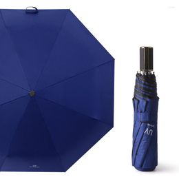 Parapluies Usine 8 Os Colle Noire Parasol MS Étudiant Enfant Anti-UV Ensoleillé Et RainyThree-Pliage Parapluie Plage