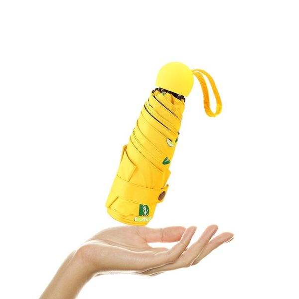 Parapluies Mini Parasol à Cinq Plis Parasol de Poche Ultra-Léger Compact à Double Usage Femme Résistant aux UV