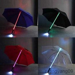 Paraguas Linterna Paraguas LED Luces de advertencia de seguridad Paraguas al aire libre para niños Colores Intermitente Paraguas de noche de mango largo R230705