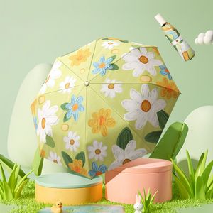 Paraplu's flora parasol paraplu voor vrouwen mode vouwen paraplu winddichte sterke dubbele laag bloem zon paraplu meisjes UV -bescherming 230508