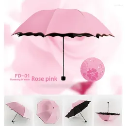 Parapluies volants magiques femmes UV fleur parapluie créatif eau pliante couche intérieure/extérieure coupe-vent double mode clephan