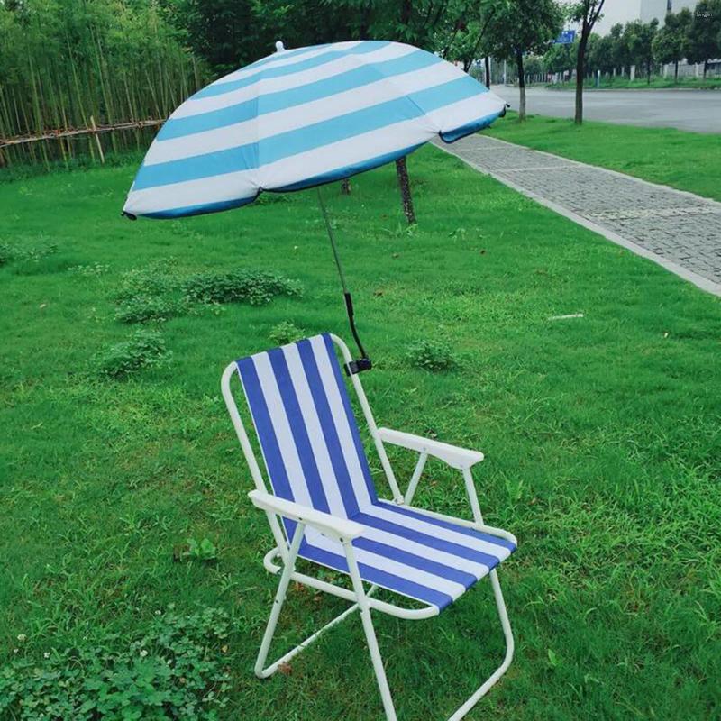 Umbrellas Foldable Beach Umbrella Clamp Sun Protection Adjustable Parasol Shelter For