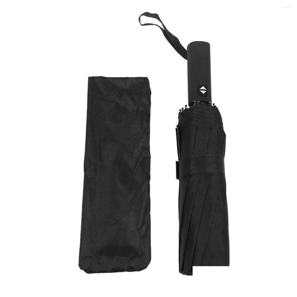 Parapluies Parapluie pliable Matic pliant Uv Graphite noir largement utilisé 12 nervures pratique pour une utilisation quotidienne livraison directe Dhuc5