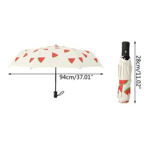 Parapluies pliants automatiques, fruits, pêche, pastèque, Design pour femmes et filles, voyage en plein air, Anti-UV ensoleillé
