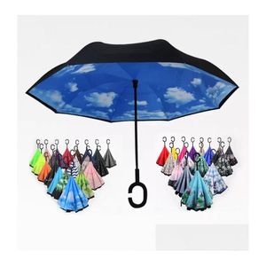 Parapluies pliant parapluie inversé 52 styles à double couche