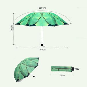 Paraplu's Opvouwbare paraplu Regenparaplu voor dames Winddicht Paraplu met bananenbladpatroon Vrouwelijke paraplu Buitenzonweringparaplu