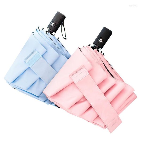 Paraguas Paraguas plegable Pequeña lluvia fresca y parasol automático de doble uso Protector solar para mujeres Ultraligero UV Protecti