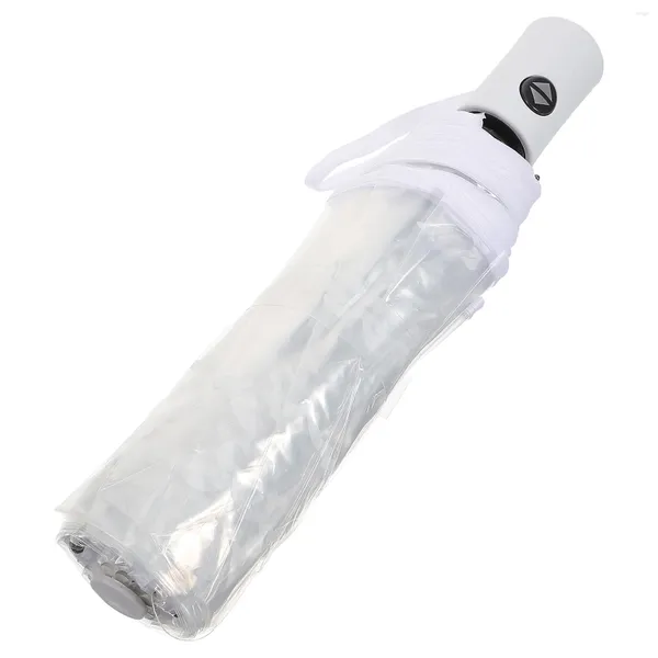 Parapluies pour la pluie entièrement automatique Transparent décoratif voyage Compact Portable pliant blanc filles clephan