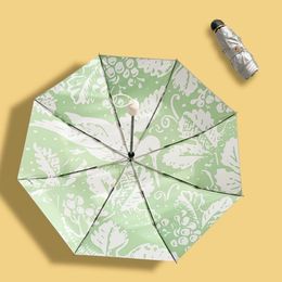 Paraplu's volautomatische paraplu Sun Rain Silver Paraplu Bescherming Bird Green Guarda Chuva Intelente 230508