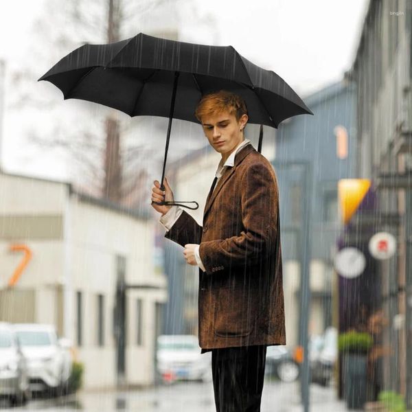 Parapluies Parapluie pliant entièrement automatique coupe-vent 8 nervures pliable petit portable pour sac à dos de voiture