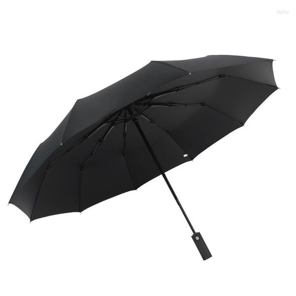 Paraguas totalmente automático para hombre, paraguas plegable para lluvia, portátil, soleado, a prueba de viento, impermeable, tres protección solar UV B