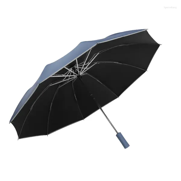 Parapluies Entièrement Automatique Parapluie Inversé Voiture LED Lumière Bande Réfléchissante Pliant