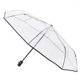 Parapluies entièrement automatiques TROISIFICATIONS Tableau transparent pour le jour du trépied pliant du jour de la pluie Matière de nervures: fibre