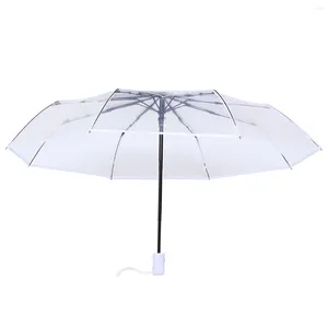 Paraplu's volledig automatische drievoudige transparante paraplu voor regen helder reismaat klein en fris