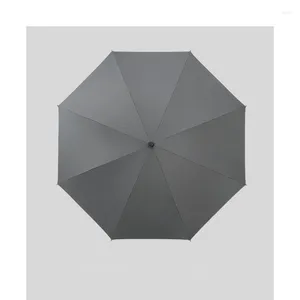 Parapluies gris qualité hommes luxe affaires parapluie grand solide longue poignée canne siem-défense paraguas équipement de pluie LL50UM