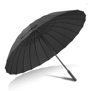 Parapluies de haute qualité 24 os parapluie homme femme à long manche manuellement coupe-vent en plein air grande pluie ensoleillée