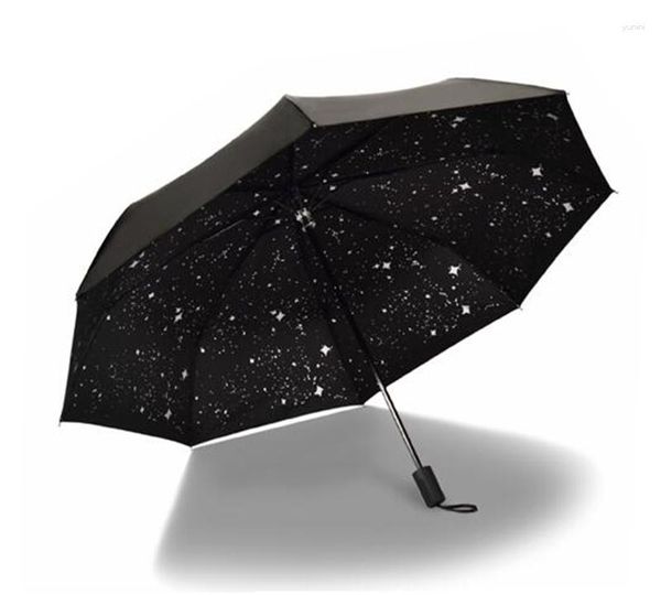 Parapluies de haute qualité créatif étoile soleil/pluie parapluie en alliage d'aluminium fibre de verre pliant UV Parasol extérieur coupe-vent Bumbershoot