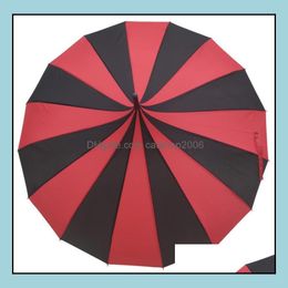 Paraplu's huishouden zonsondergen heen huizen tuin 30 stcs creatief ontwerp zwart en wit gestreepte golf paraplu met lange handlede rechte pagode um dhezj