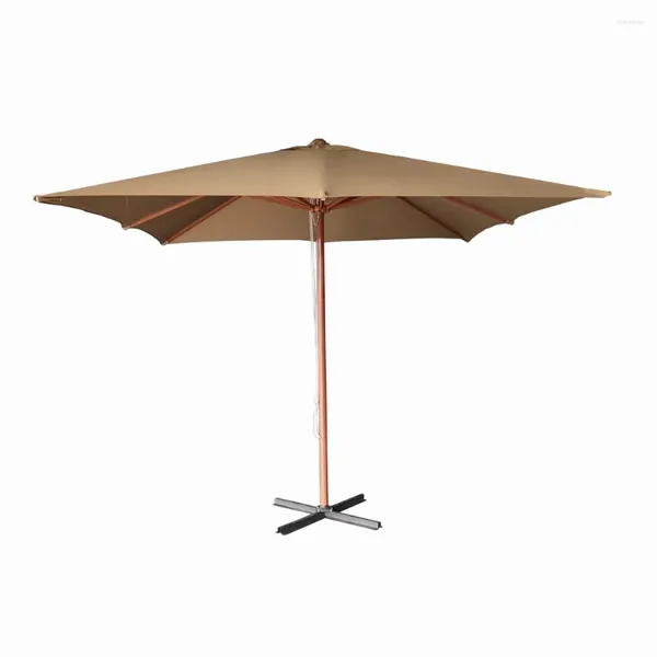 Umbrellas imitación de madera grano grande sunshade paraguas de aluminio al aire libre estructura de hierro de aluminio superior impermeable