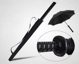 Paraplu's Japanse Samurai Zwaarden Paraplu Sunny Rainny Lange steel Halfautomatisch 16 Ribben Zwart5796135