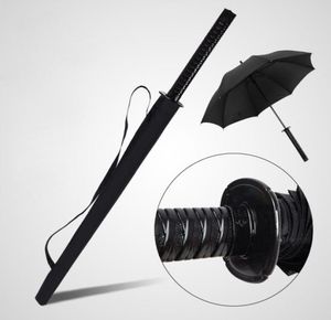 Parapluies Japonais Samurai Swords Parapluie Sunny Rainny Longhandle Semi-automatique 16 Côtes Noir1191278