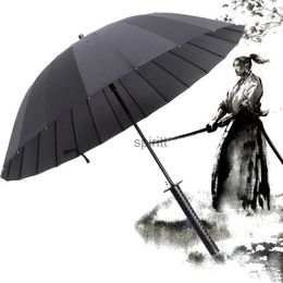 Paraguas Samurai japonés Paraguas fuerte a prueba de viento semiautomático Paraguas largo grande para hombres y mujeres Paraguas de negocios Paraguas para hombres YQ240105