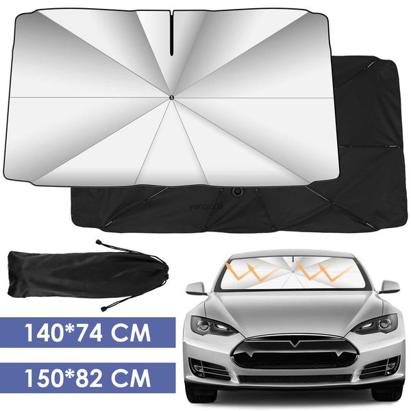 Umbrellas l Wandshield Sunshade Sun Shade paraguas plegables Ventana delantera Auto plegable Vehículo paraguas Interior Sun Shade Visor Automotriz resistente HKD230817