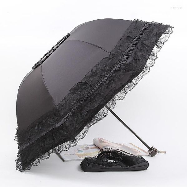 Parapluies en dentelle, 8 os épais, Protection Uv, colle noire (grand extérieur, veuillez envoyer aux meubles)