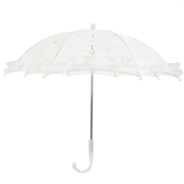 Paraguas Paraguas de encaje Decoración retro Parasol transparente blanco Vintage Girls Miss para mujeres