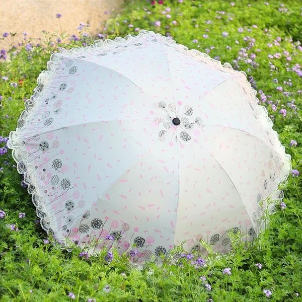 Parapluies en dentelle, résistant au vent, Portable, pliable, plage japonaise pour les plages, offre un clephan résistant au vent