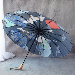 Paraplu's grote dubbele laag paraplu hoogwaardige winddichte paraplu vouwen UV -bescherming parasol paraguas grande kinderproducten cadeau 230508