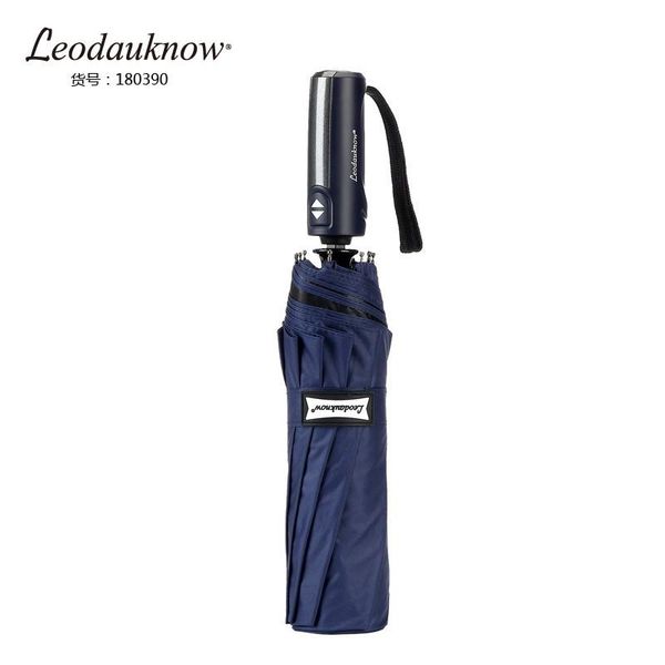 Parapluies Leodauknow entièrement automatique Triple pliant imperméable et coupe-vent haute qualité voiture d'affaires parapluie pour hommes femmes