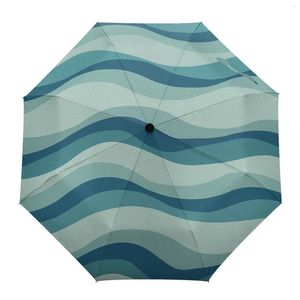 Paraplu's Lijnen Golven Gradiënt Automatische Parasol Opvouwbare Paraplu Mannelijke Dames Gedrukt Lichtgewicht regenkleding