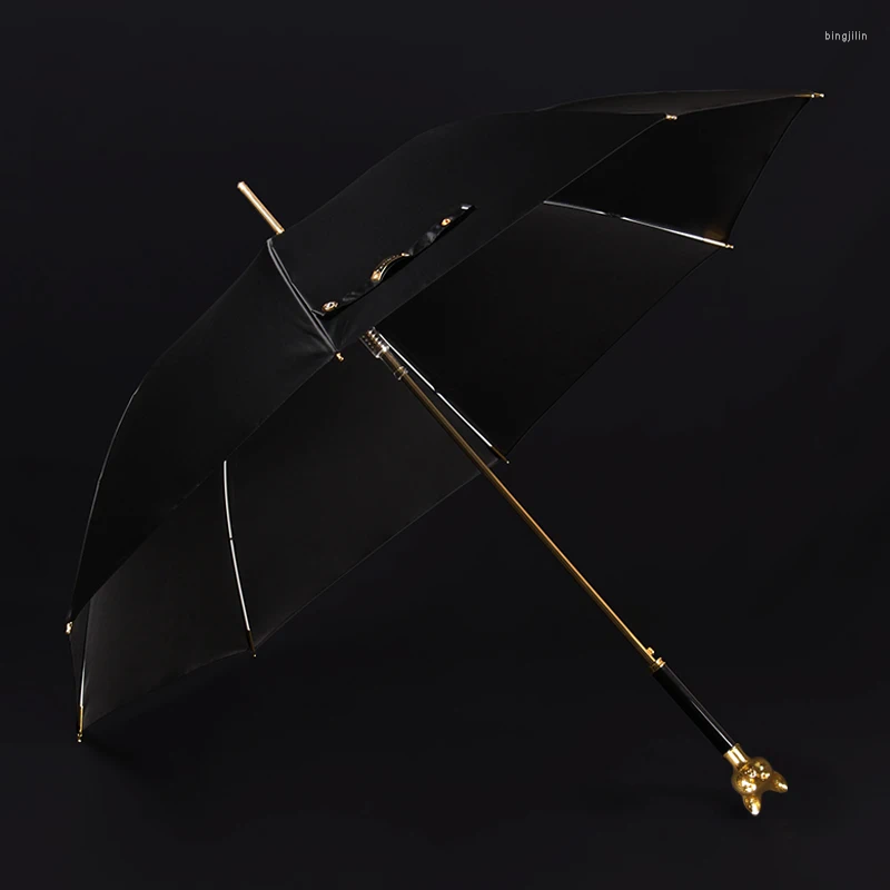 Umbrellas Long Handle Umbrella Windproof And Rainstorm Proof Vehicle Mounted Advanced Business Electro Galvanized Alloy