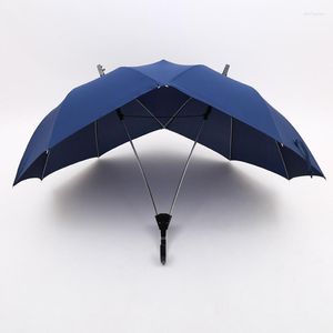 Parapluies Long Manche Coupe-Vent Deux Personnes Parapluie Grands Couples Tête Double Taille Protection Contre La Pluie Cadeau Pour Les Amoureux