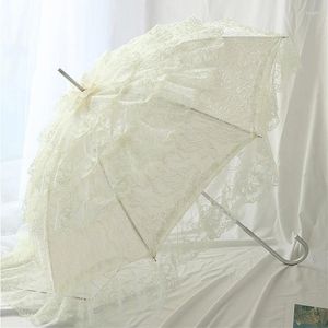 Paraplu's Luxe Designer Girly Paraplu Parasol Jeugd Esthetische Lolita Kant Lange steel Leuke Paraguas Huishoudelijke merchandise