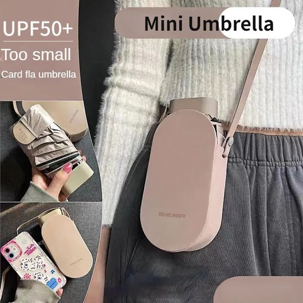 Parapluies Mini parapluie de poche Compact pour femmes léger 6 fois soleil Protection UV soleil et pluie petit sac de carte parapluies Paraguas Mujer 231007