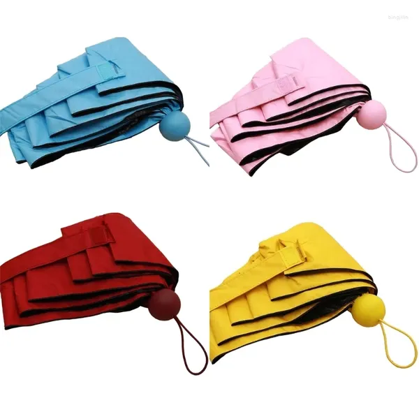 Paraguas Mini Paraguas plegable Tamaño de bolsillo Pequeño Durable para la lluvia y el sol Ambos marco reforzado