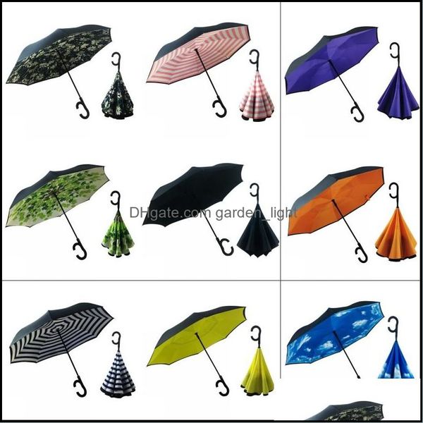 Parapluies Mticolor Parapluie inversé Main Cadeau de voiture Double tissu résistant aux intempéries Publicité Créativité Rain Gear 135 V2 Drop Livraison Ho Dhxnh