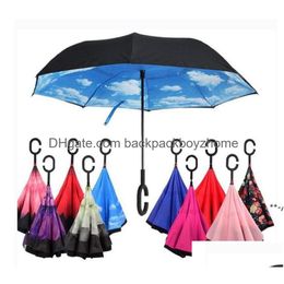 Parapluies Newreverseroproofroproof inverse couche inversée parapluie inversé à l'intérieur stand de la mer livraison de la maison jardin jardin ménage dhgzn